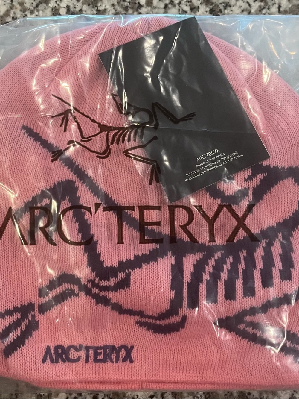 Arc'teryx Pink Knit beanie with Dark Logo